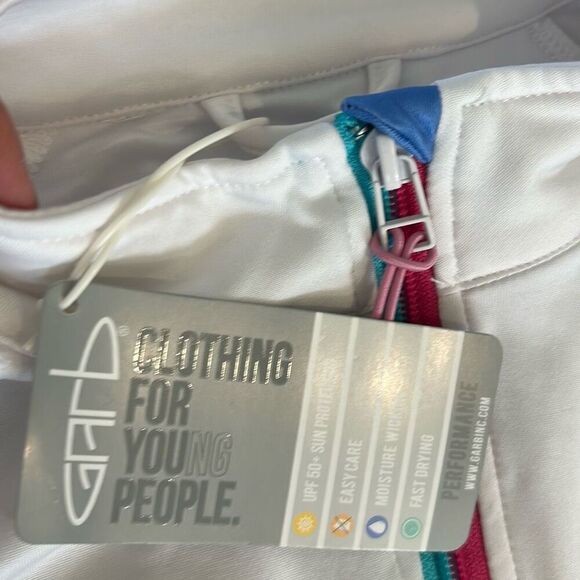 NWT Garb clothing for young people white and pink three-quarter zip performance - Picture 2 of 5